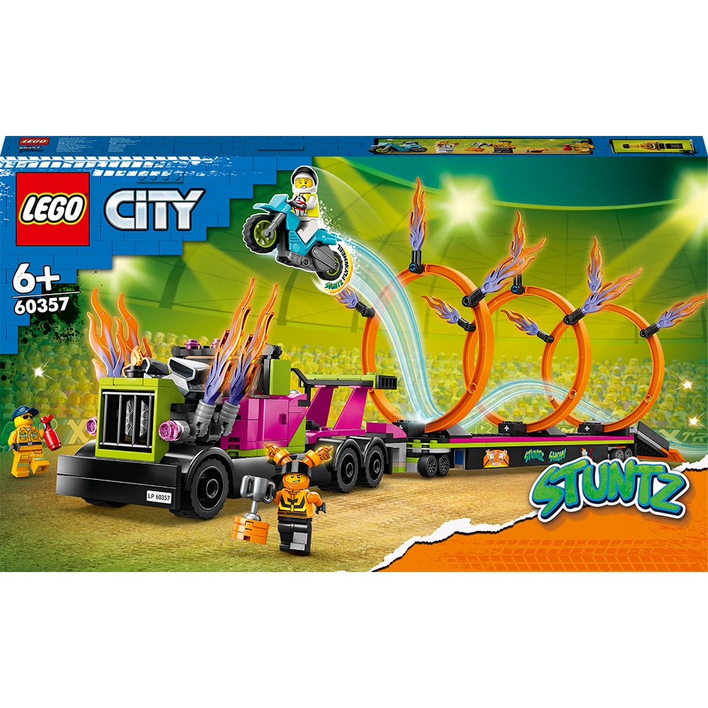 LEGO City: Camion de cascadorie si provocarea cercurilor de foc 60357, 6 ani+, 479 piese
