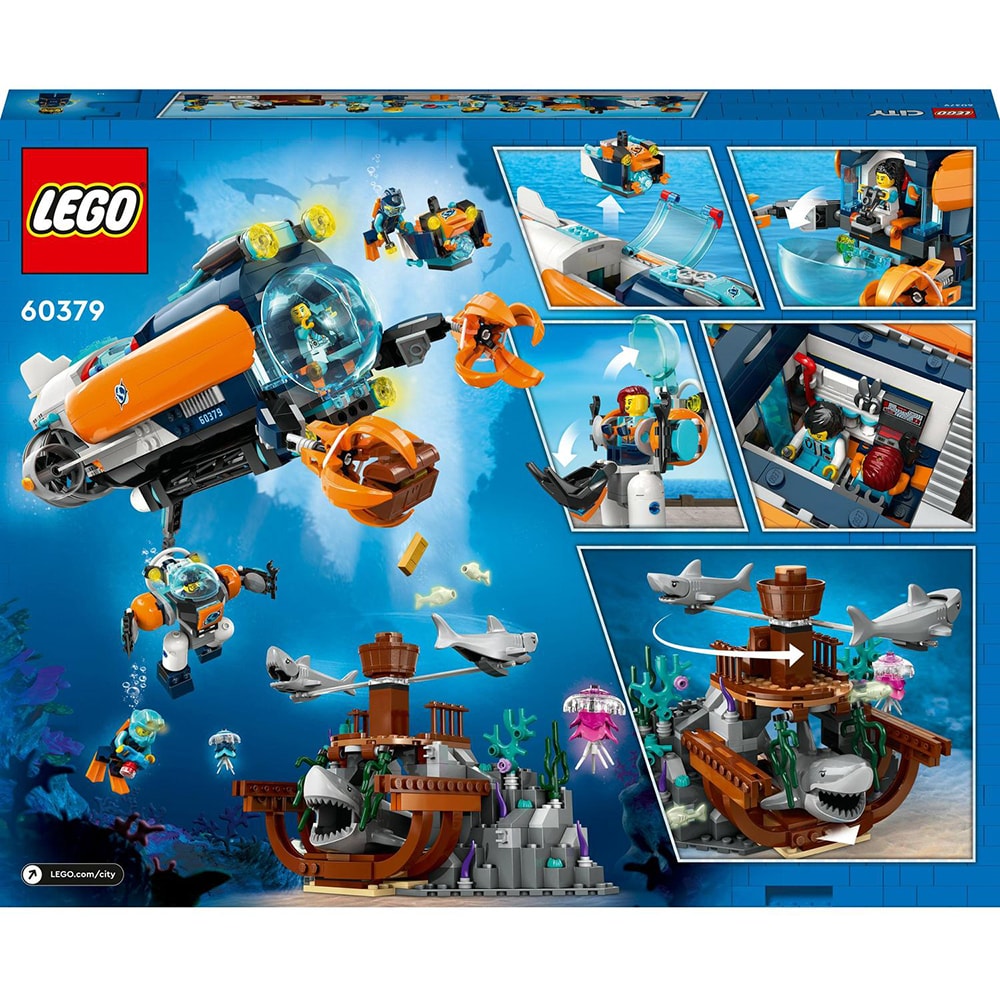 LEGO City: Submarin de explorare la mare adancime 60379, 7 ani+, 842 piese