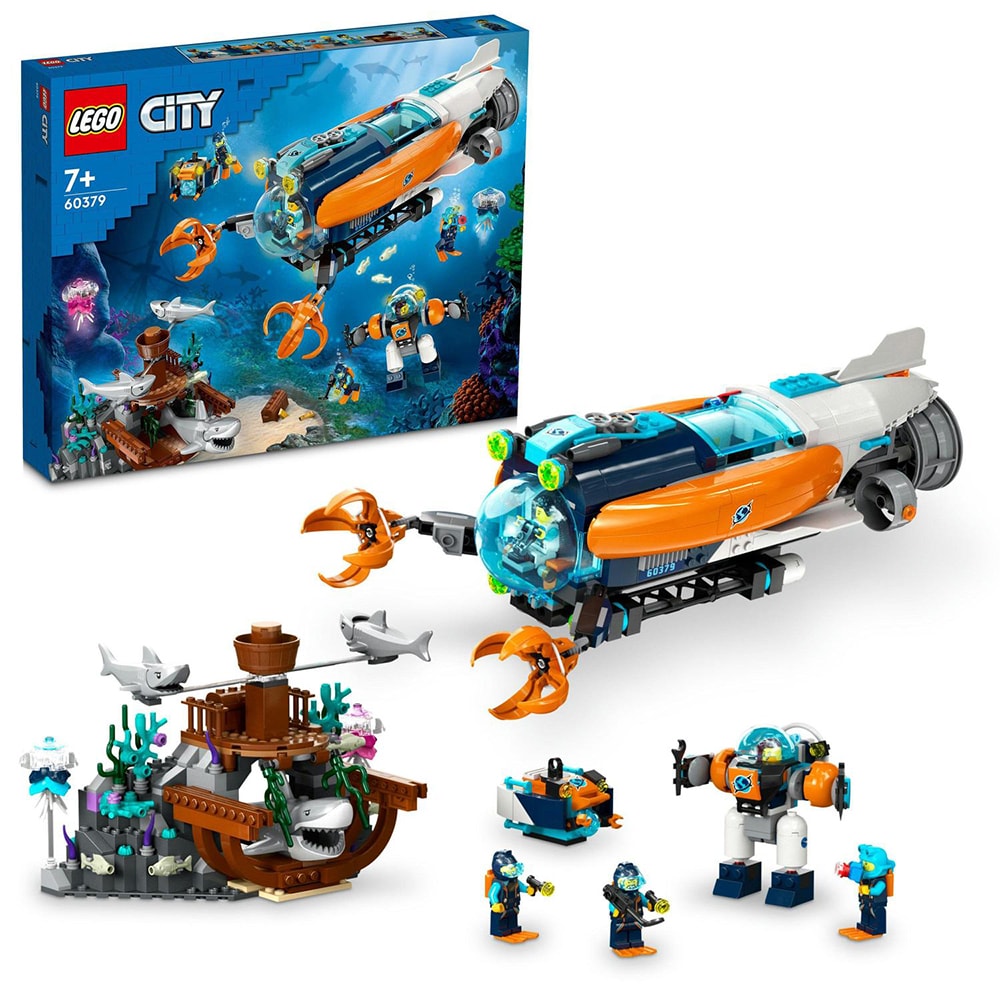 LEGO City: Submarin de explorare la mare adancime 60379, 7 ani+, 842 piese