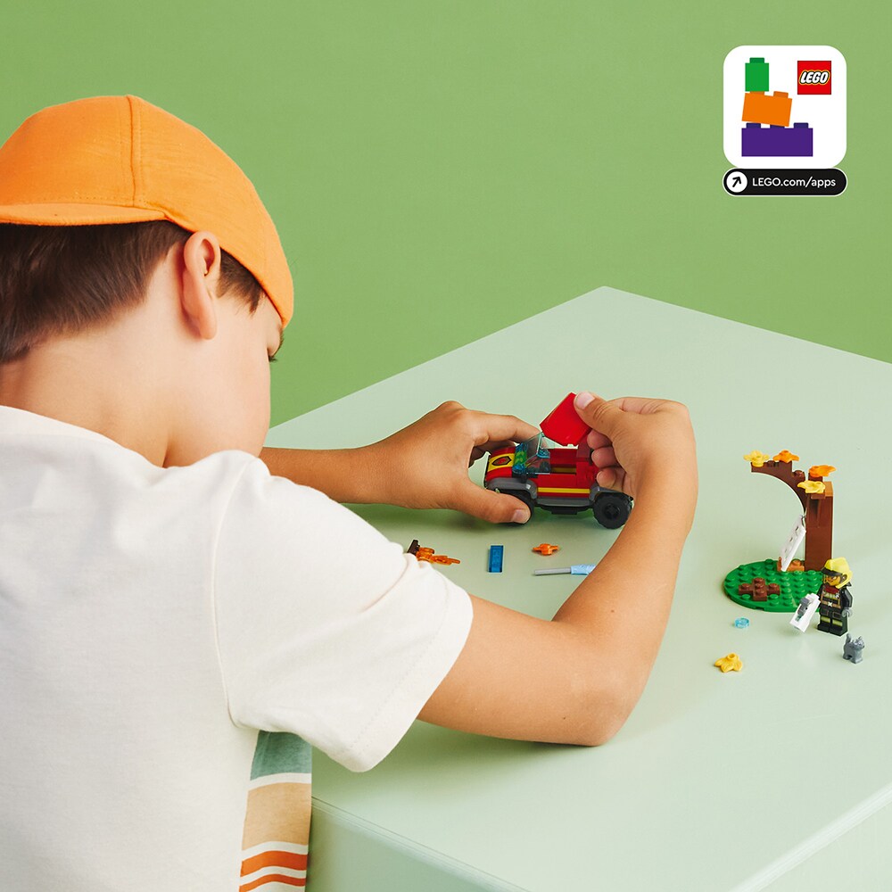 LEGO City: Salvare cu masina de pompieri 4x4 60393, 5 ani+, 97 piese