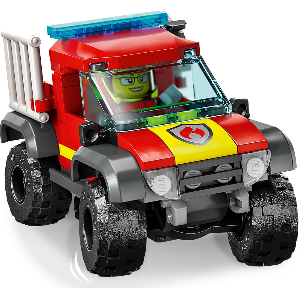 LEGO City: Salvare cu masina de pompieri 4x4 60393, 5 ani+, 97 piese