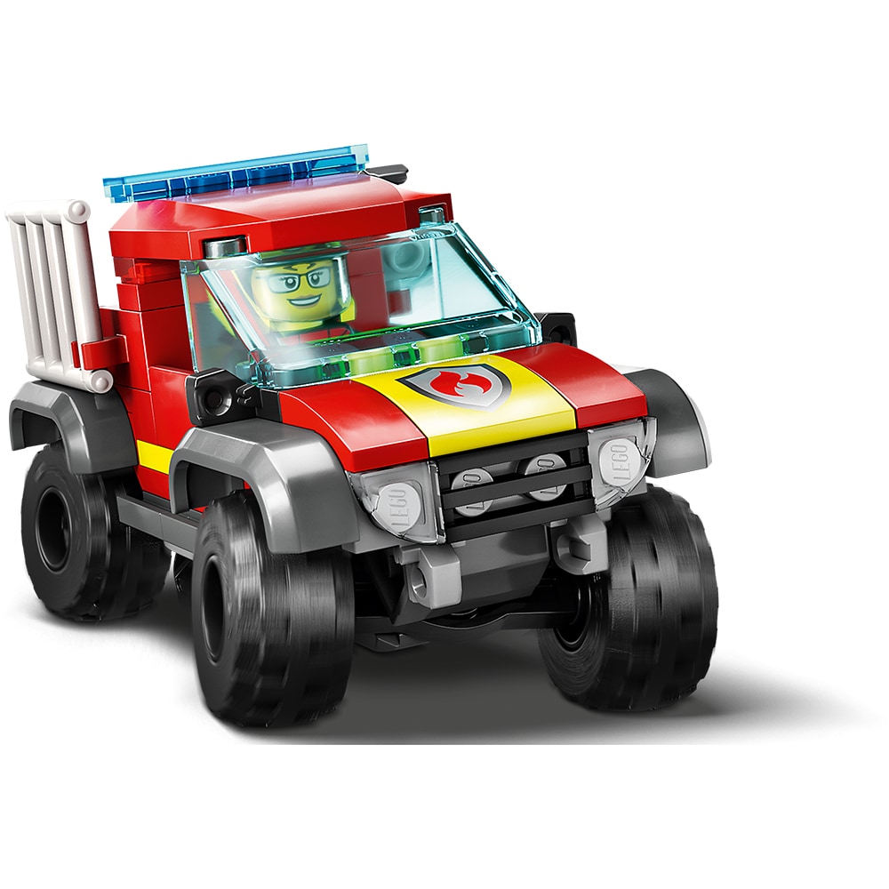 LEGO City: Salvare cu masina de pompieri 4x4 60393, 5 ani+, 97 piese