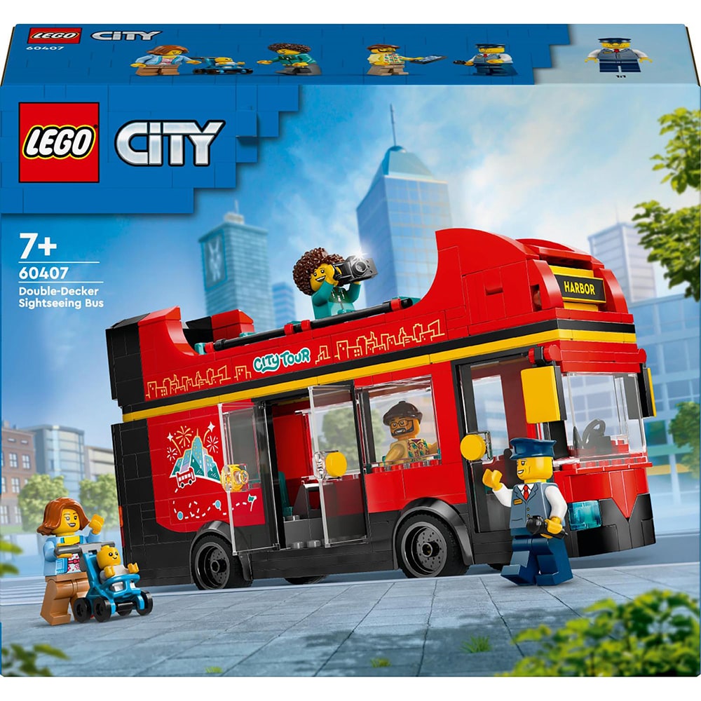 LEGO City: Autobuz turistic rosu cu etaj 60407, 7 ani+, 384 piese