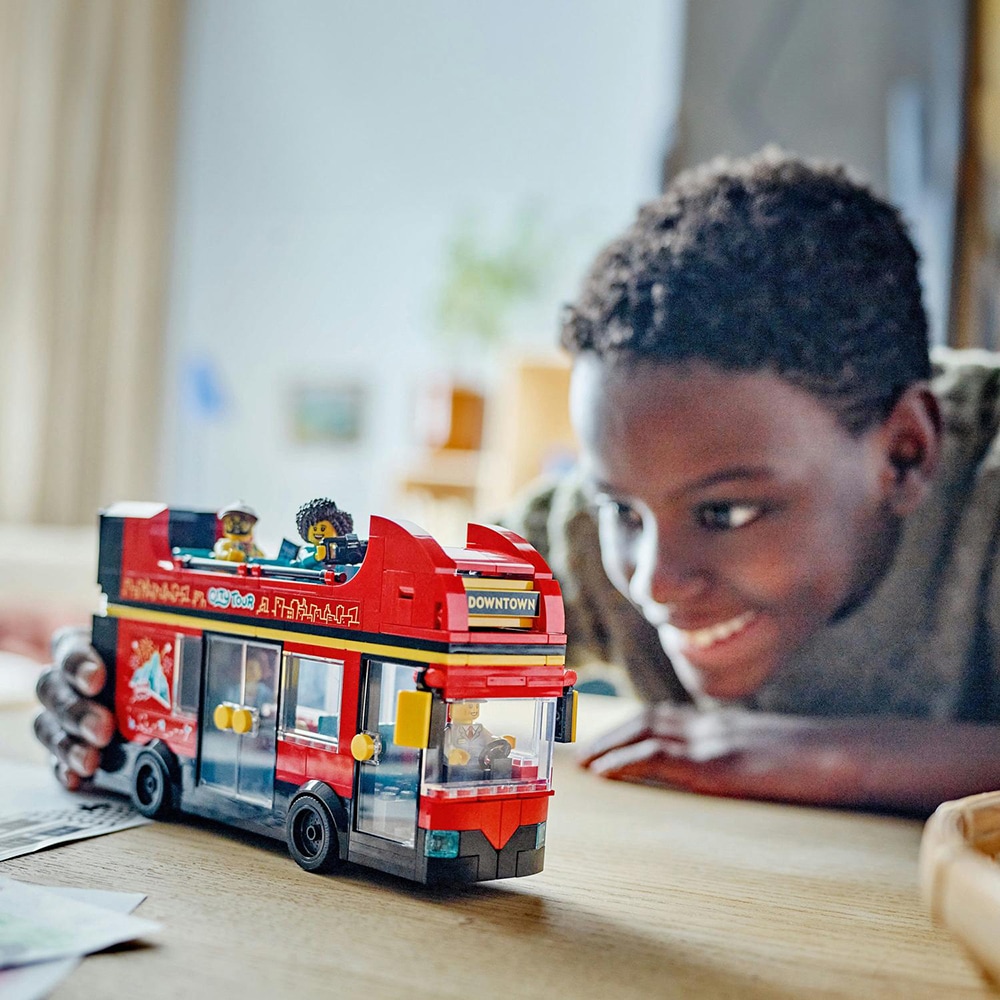 LEGO City: Autobuz turistic rosu cu etaj 60407, 7 ani+, 384 piese