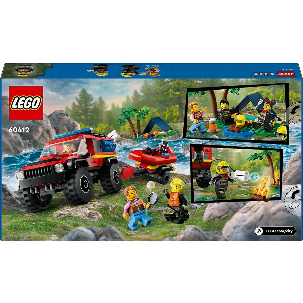 LEGO City: Camion 4x4 si barca de pompieri 60412, 5 ani+, 301 piese