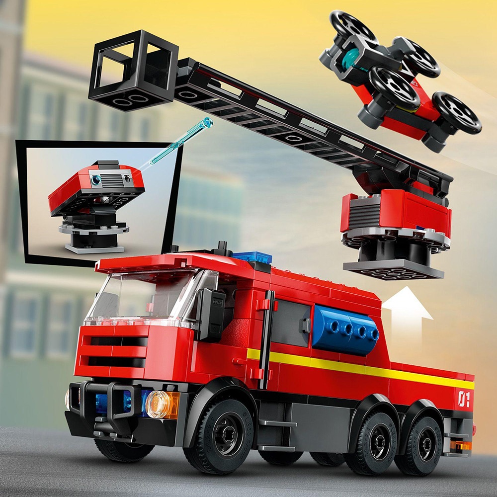 LEGO City: Statie si camion de pompieri 60414, 6 ani+, 843 piese