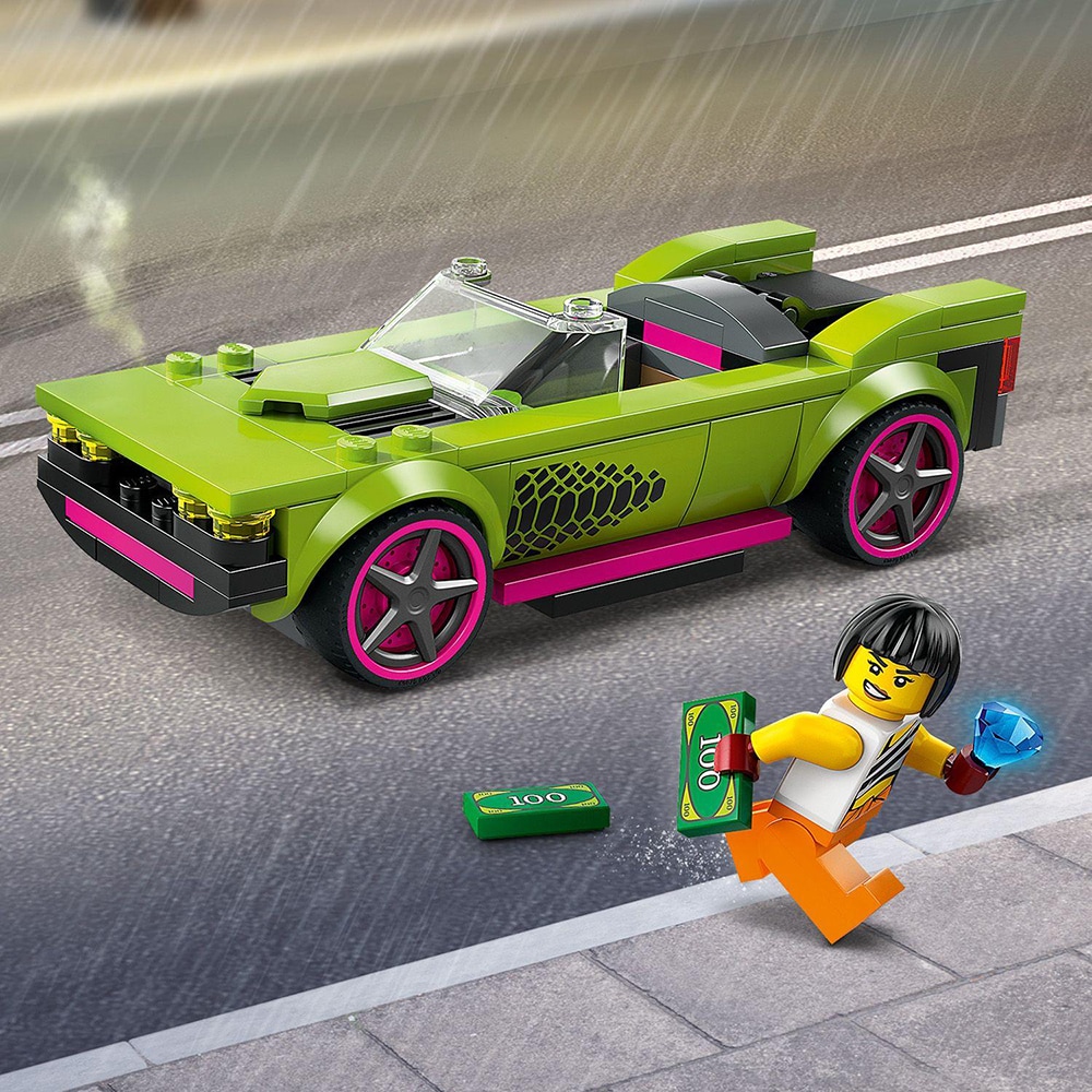 LEGO City: Urmarire cu masina de politie si masina puternica 60415, 6 ani+, 213 piese