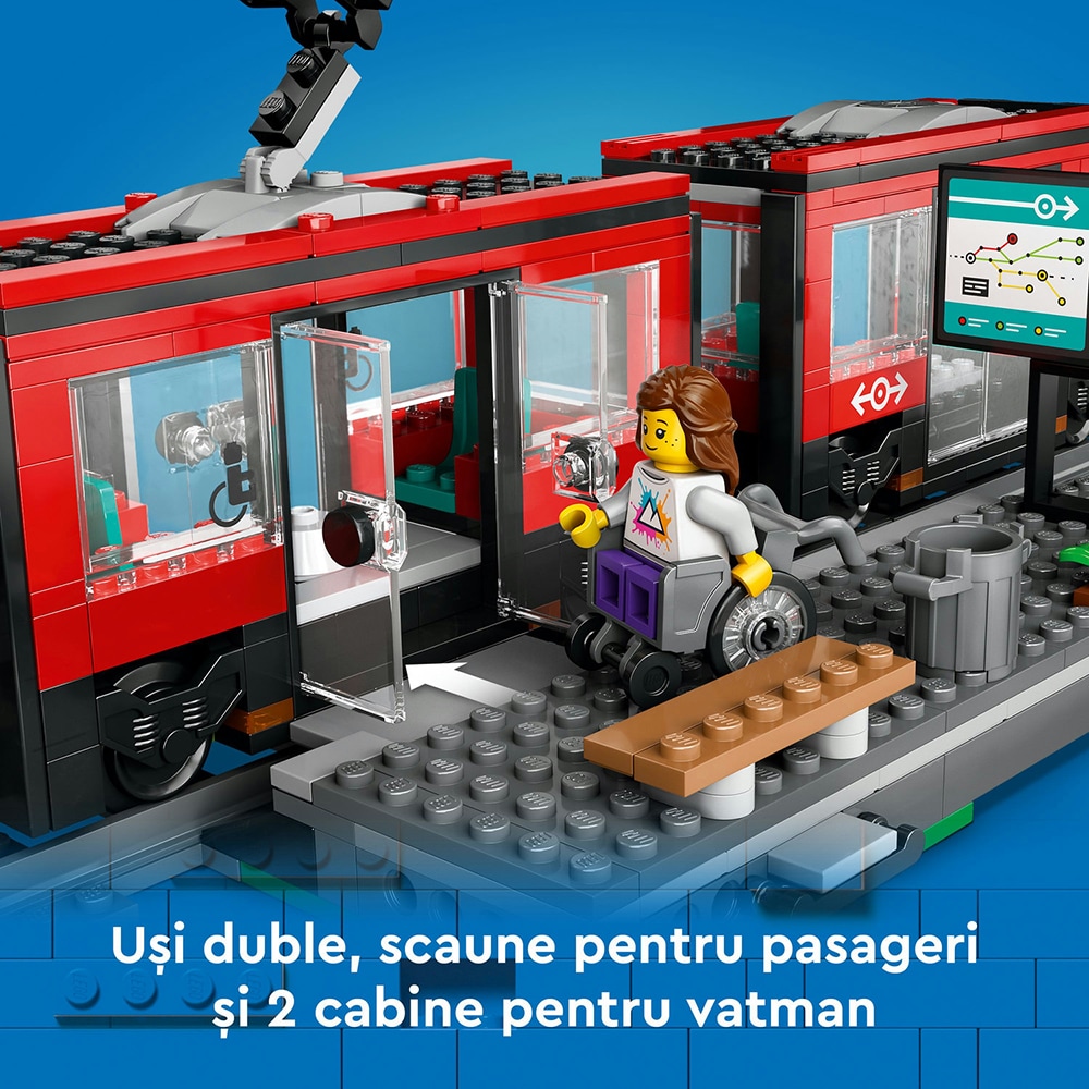 LEGO City: Statie si tramvai in centrul orasului 60423, 7 ani+, 811 piese