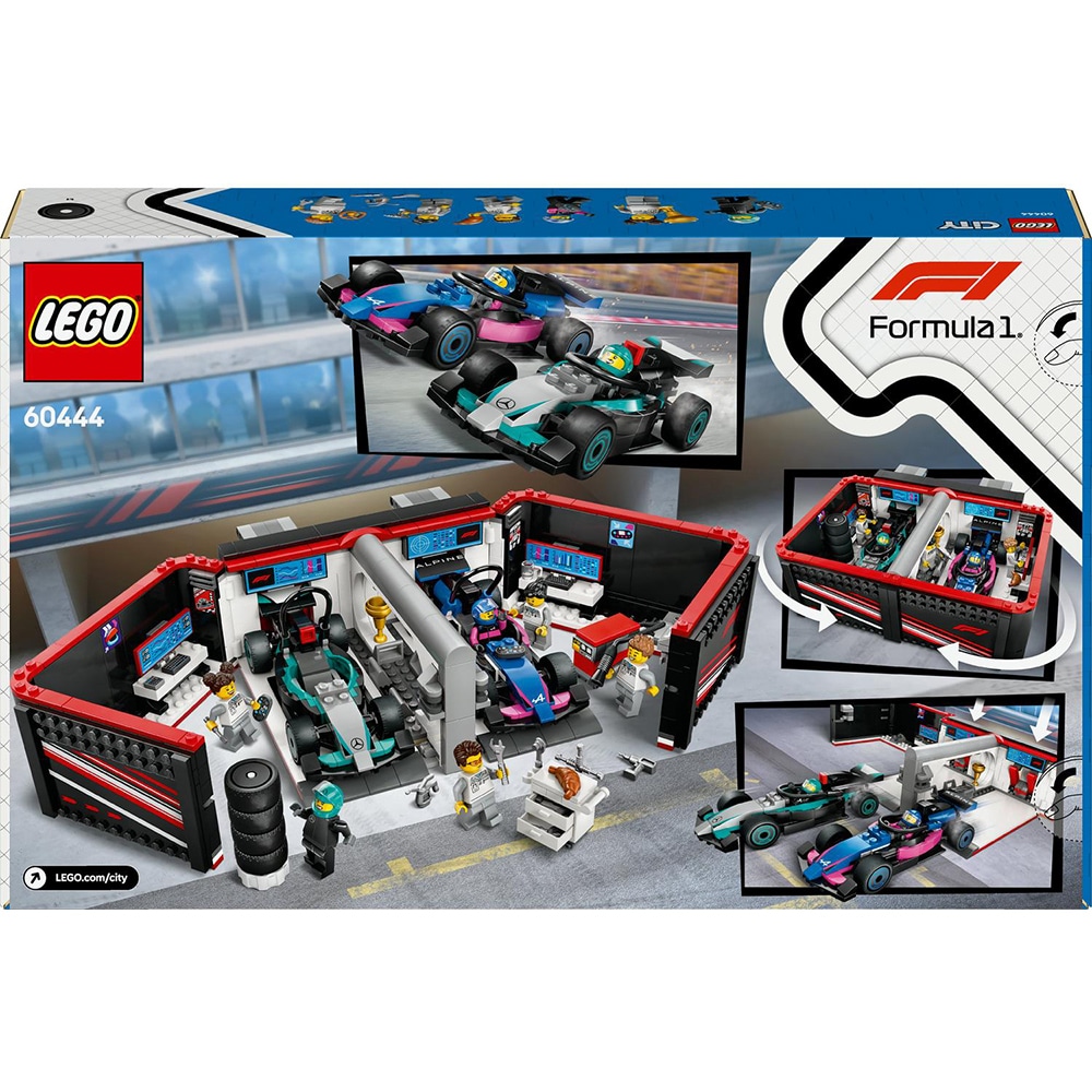 LEGO City: Garaj F1 si masini Mercedes-AMG si Alpine 60444, 7 ani+, 678 piese