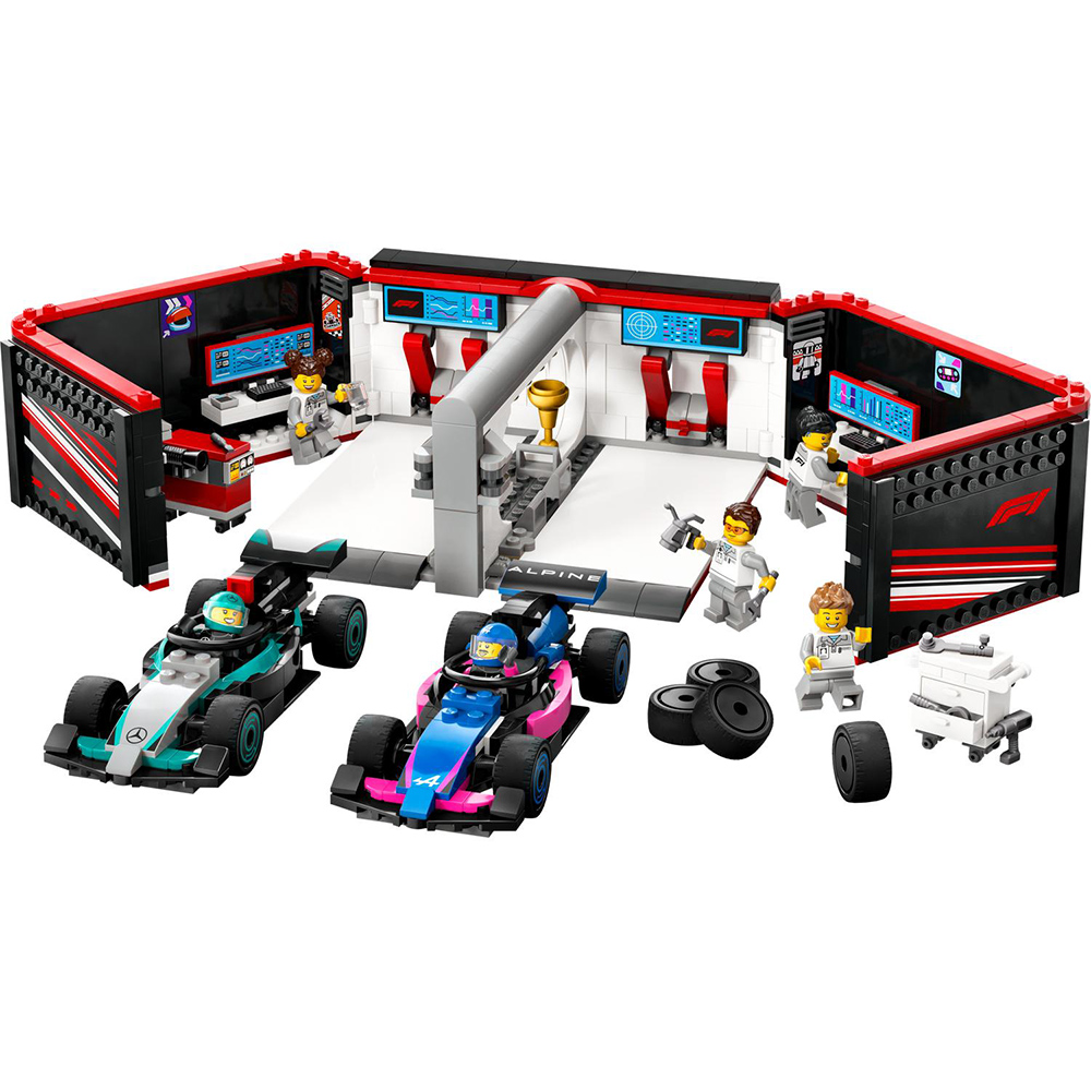 LEGO City: Garaj F1 si masini Mercedes-AMG si Alpine 60444, 7 ani+, 678 piese