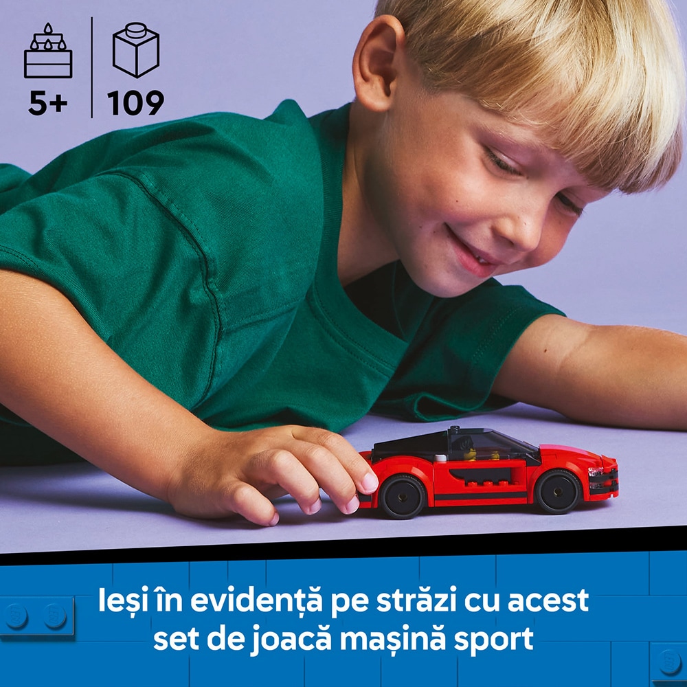 LEGO City: Masina sport rosie 60448, 5 ani+, 109 piese