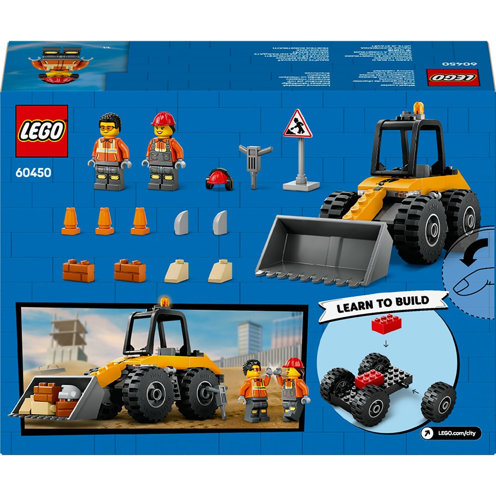 LEGO City: Incarcator pe roti galben pentru constructii 60450, 4 ani+, 81 piese