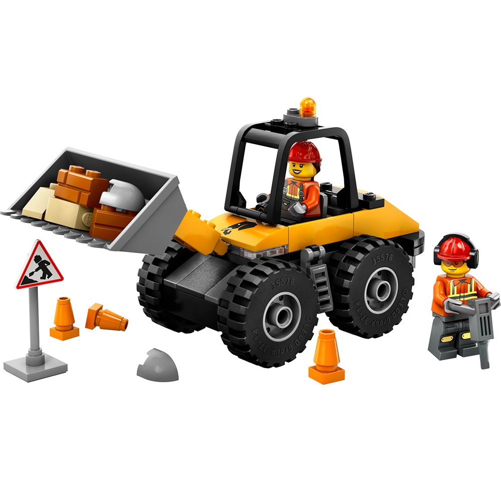 LEGO City: Incarcator pe roti galben pentru constructii 60450, 4 ani+, 81 piese