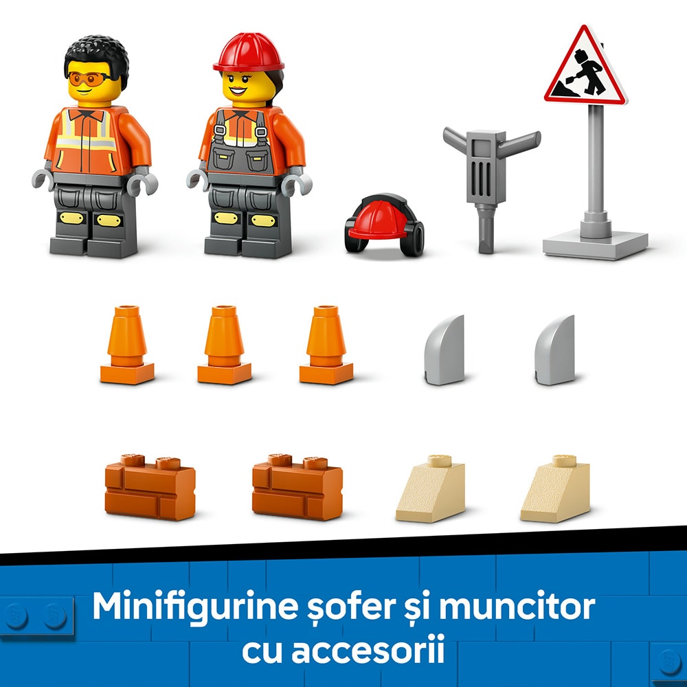 LEGO City: Incarcator pe roti galben pentru constructii 60450, 4 ani+, 81 piese