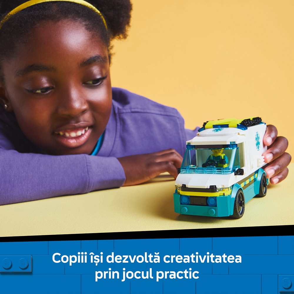 LEGO City: Ambulanta de urgente 60451, 5 ani+, 184 piese