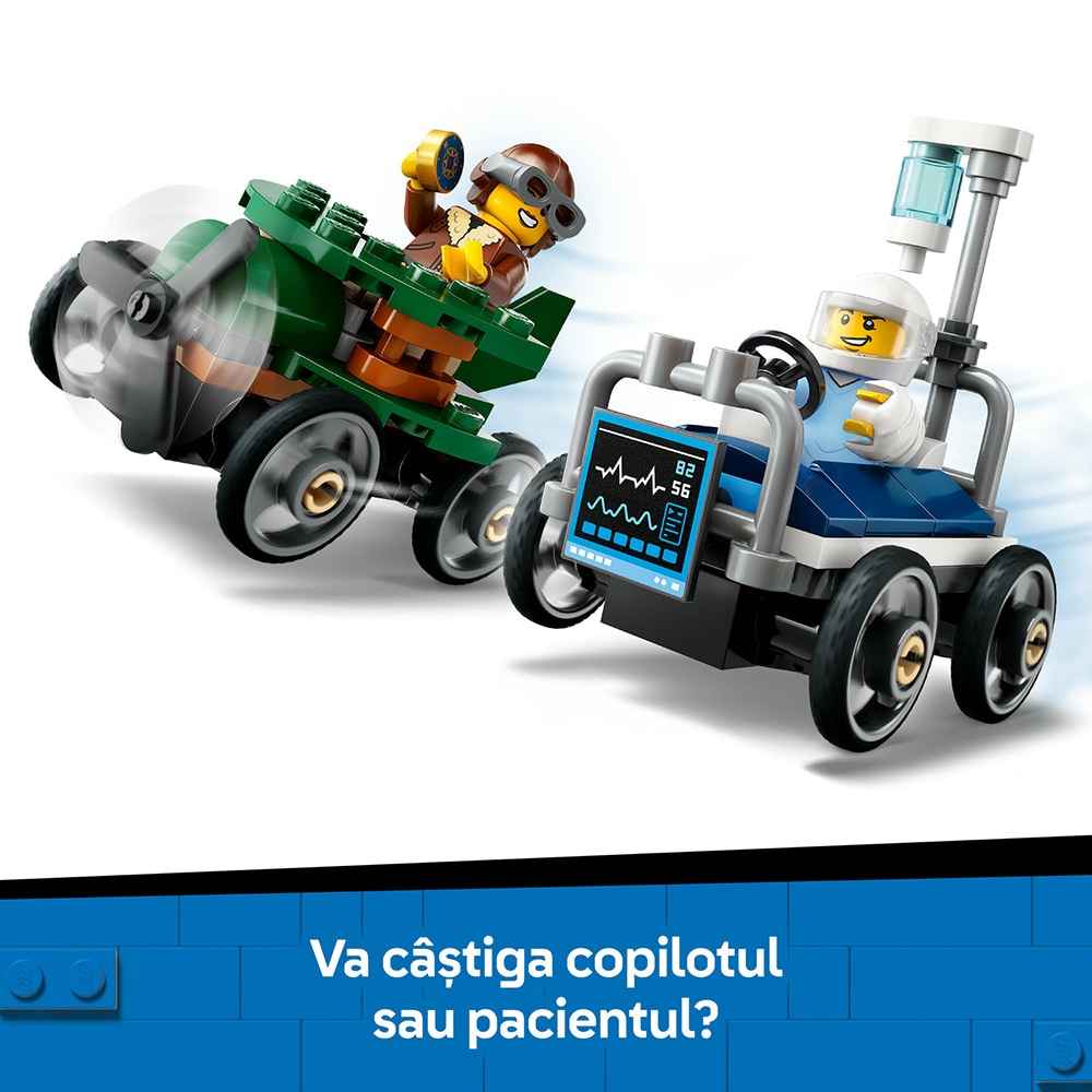 LEGO City: Pachet de curse Avion vs. pat de spital 60459, 5 ani+, 70 piese