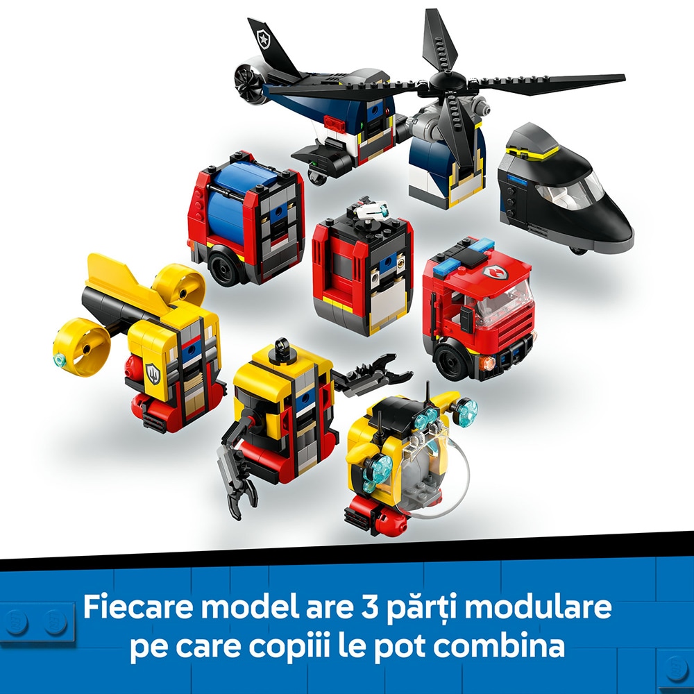 LEGO City: Elicopter autospeciala de pompieri si submarin in versiuni remixate 60462, 7 ani+, 874 piese