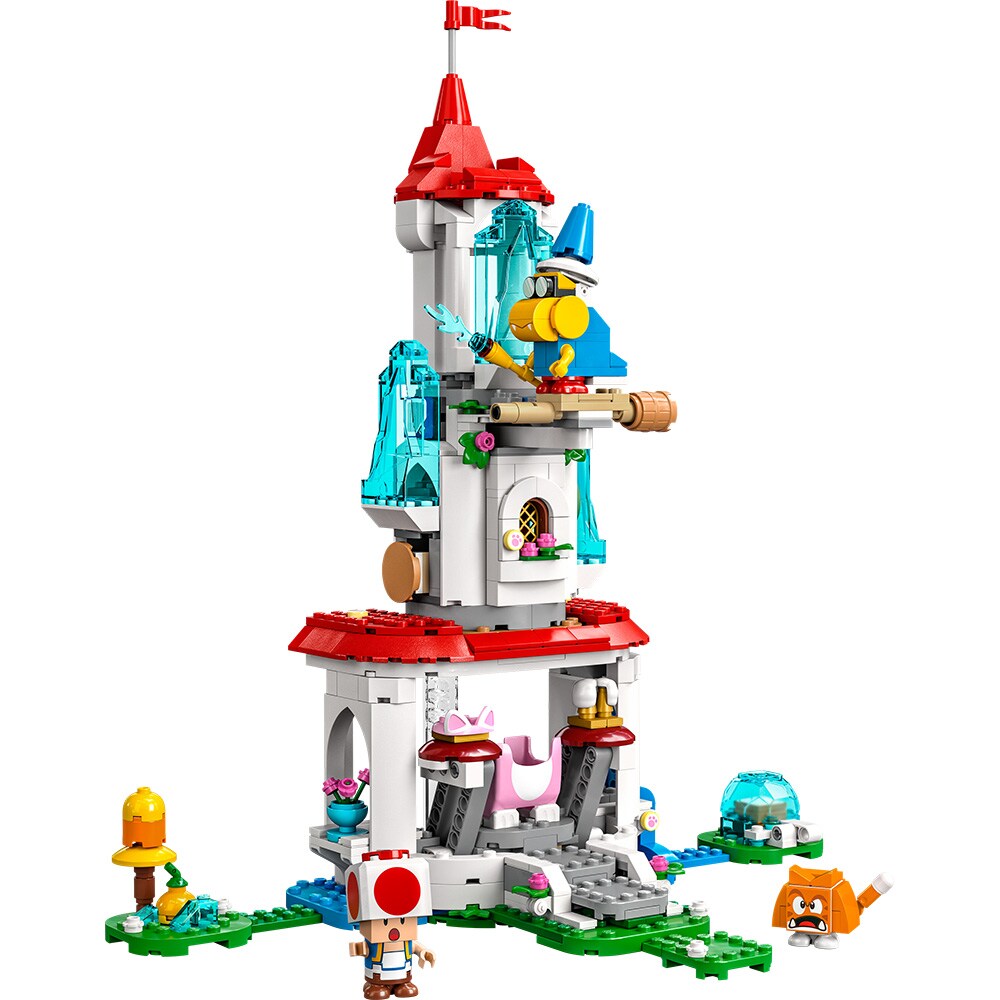 LEGO Super Mario: Set de extindere Costum de pisica pentru Peach si Turn inghetat 71407, 7 ani+, 494 piese