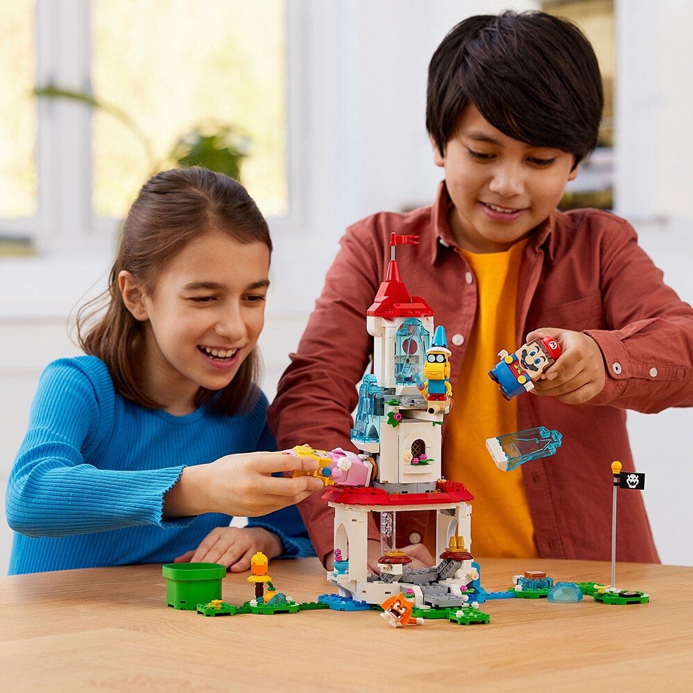 LEGO Super Mario: Set de extindere Costum de pisica pentru Peach si Turn inghetat 71407, 7 ani+, 494 piese