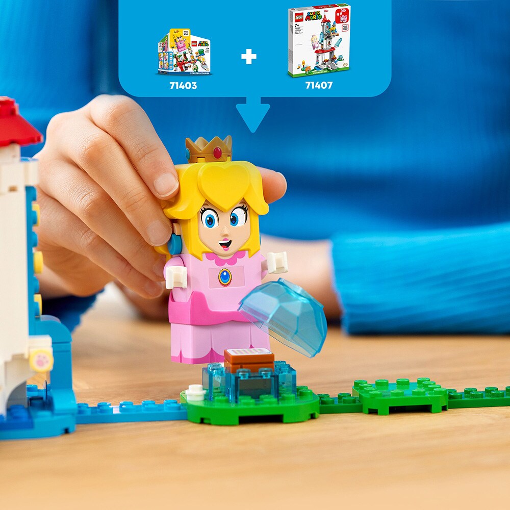 LEGO Super Mario: Set de extindere Costum de pisica pentru Peach si Turn inghetat 71407, 7 ani+, 494 piese