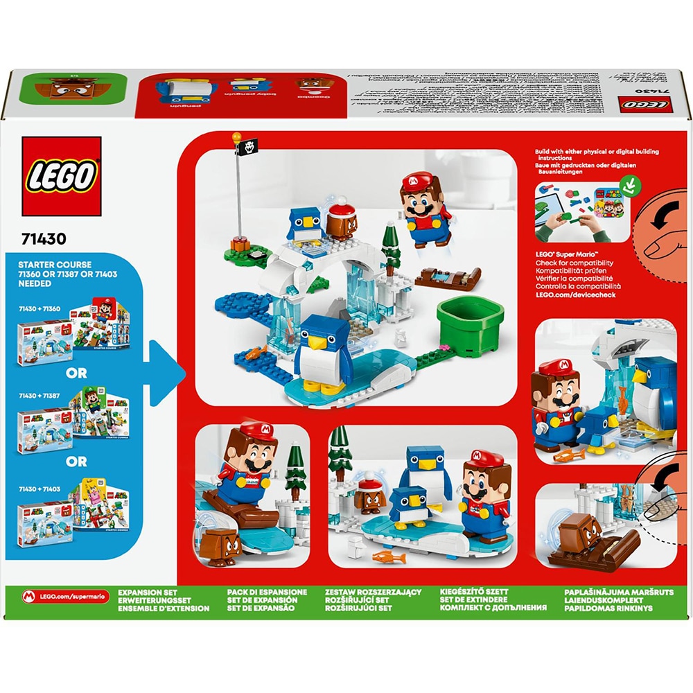 LEGO Super Mario: Set de extindere - Aventura in zapada a familiei penguin 71430, 7 ani+, 228 piese