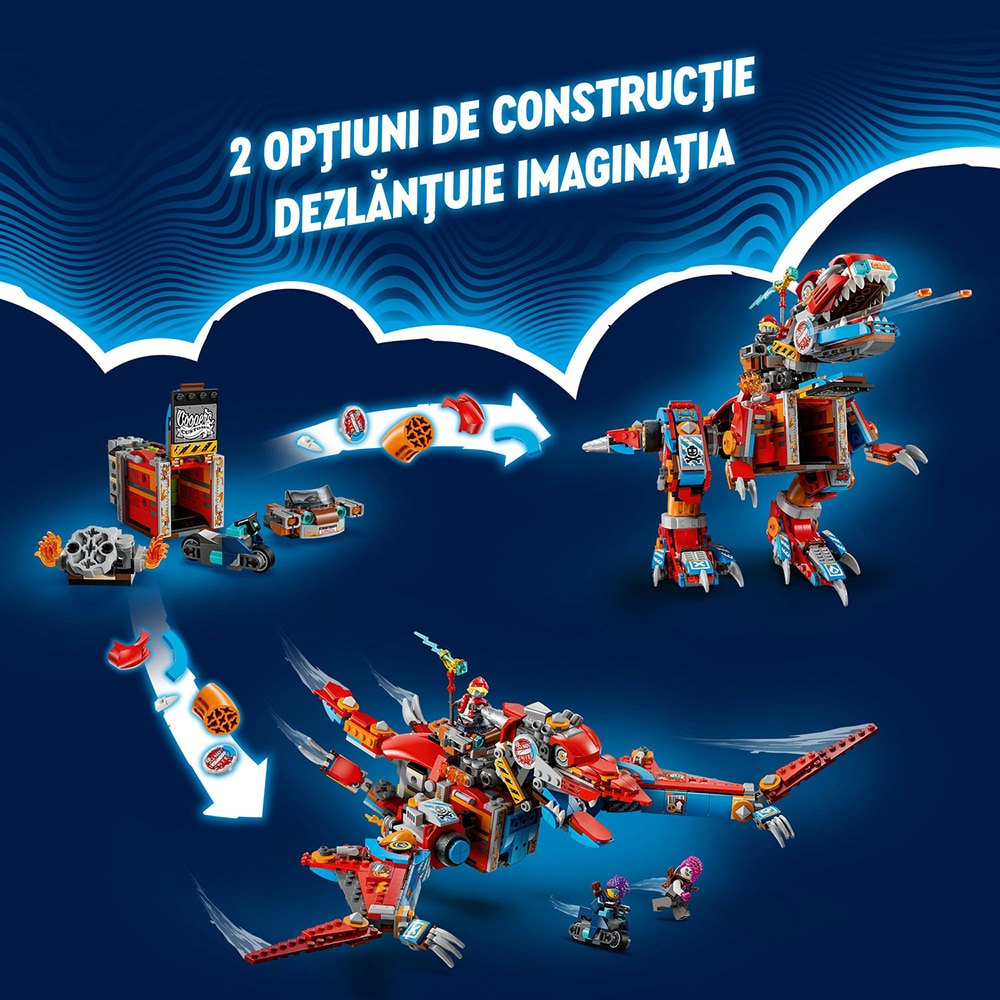 LEGO DREAMZzz: Dinozaurul robot C-Rex al lui Cooper 71484, 9 ani+, 917 piese