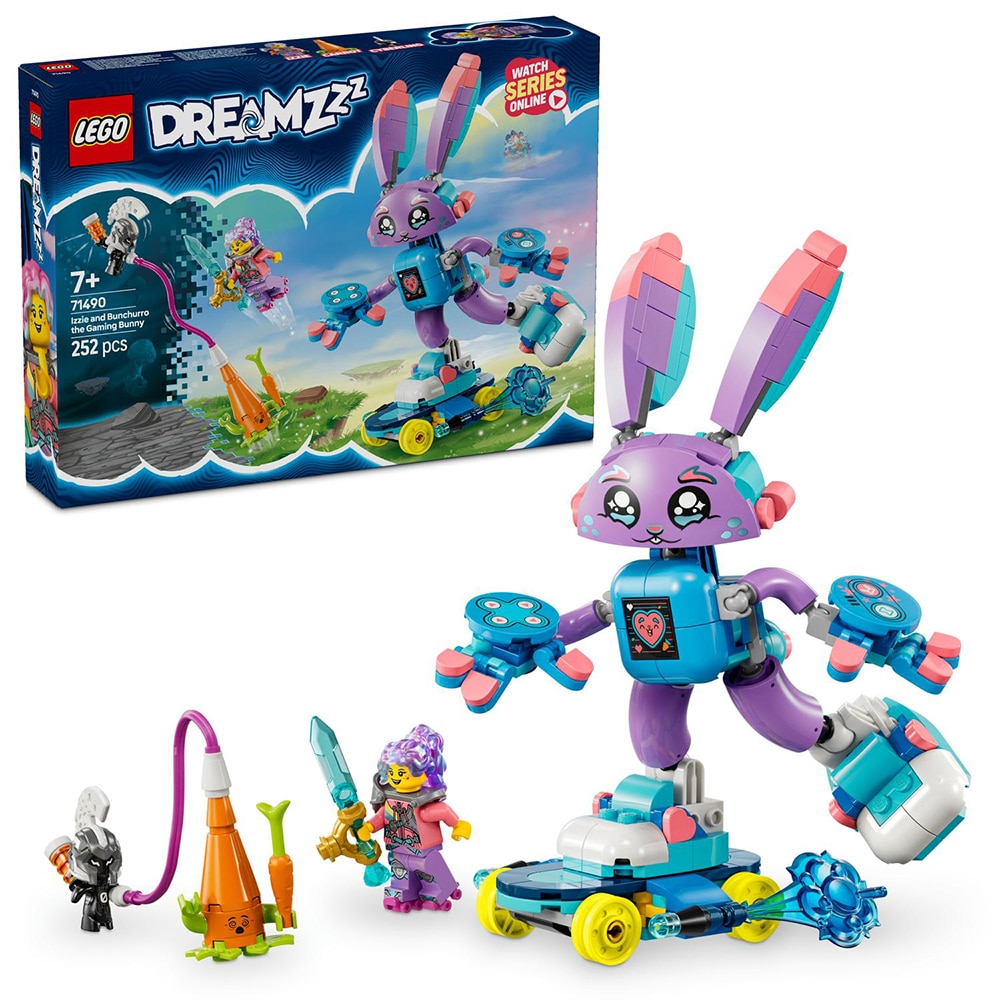 LEGO DREAMZzz: Izzie si iepurasul de gaming Bunchurro 71490, 7 ani+, 252 piese