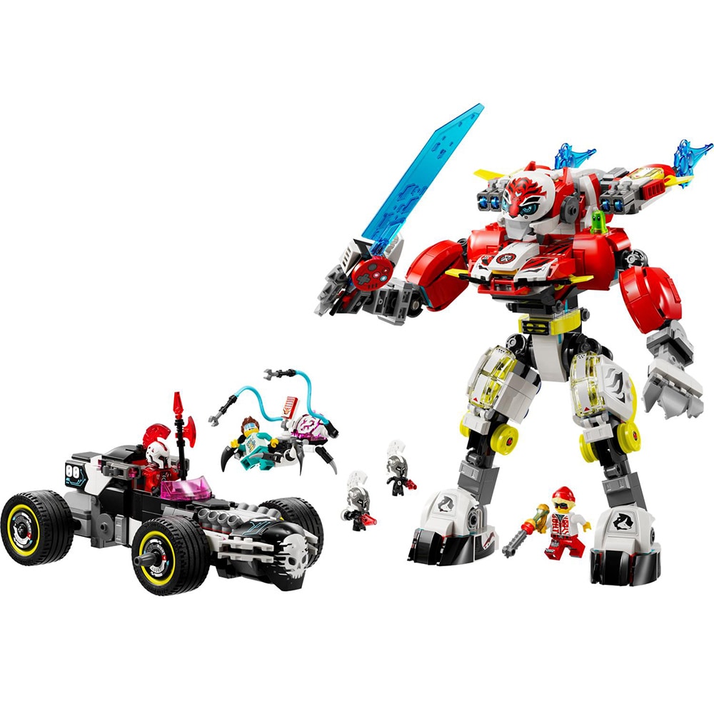 LEGO DREAMZzz: Robotul tigru al lui Cooper si masina hot rod a lui Zero 71497, 9 ani+, 1006 piese