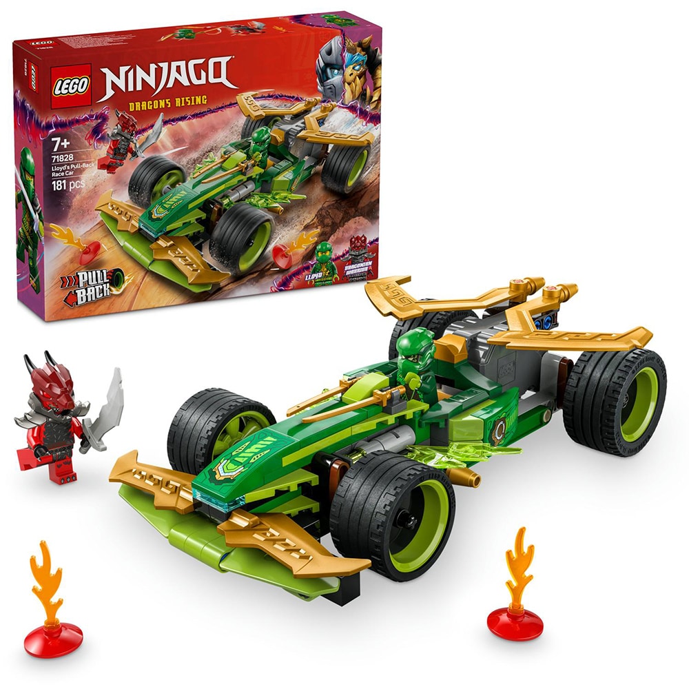LEGO Ninjago: Masina de curse cu motor cu arc a lui Lloyd 71828, 7 ani+, 181 piese