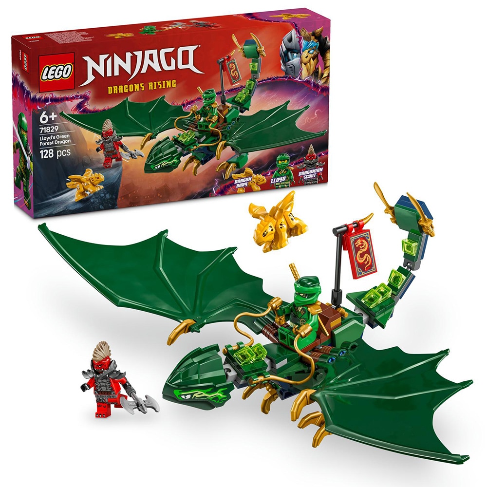 LEGO Ninjago: Dragonul Padure Verde al lui Lloyd 71829, 6 ani+, 128 piese