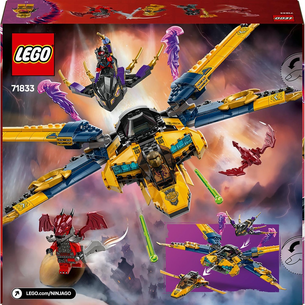 LEGO Ninjago: Superavionul cu reactie al lui Ras si Arin 71833, 8 ani+, 510 piese