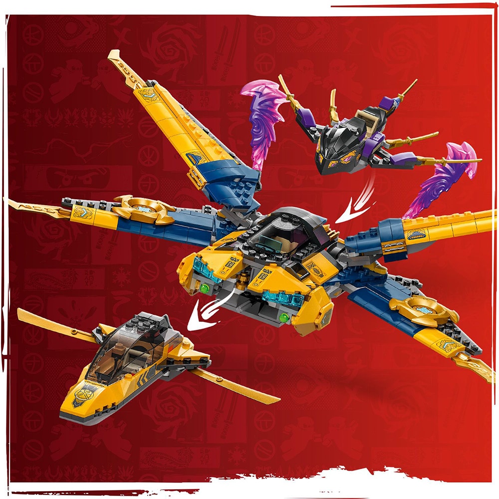 LEGO Ninjago: Superavionul cu reactie al lui Ras si Arin 71833, 8 ani+, 510 piese
