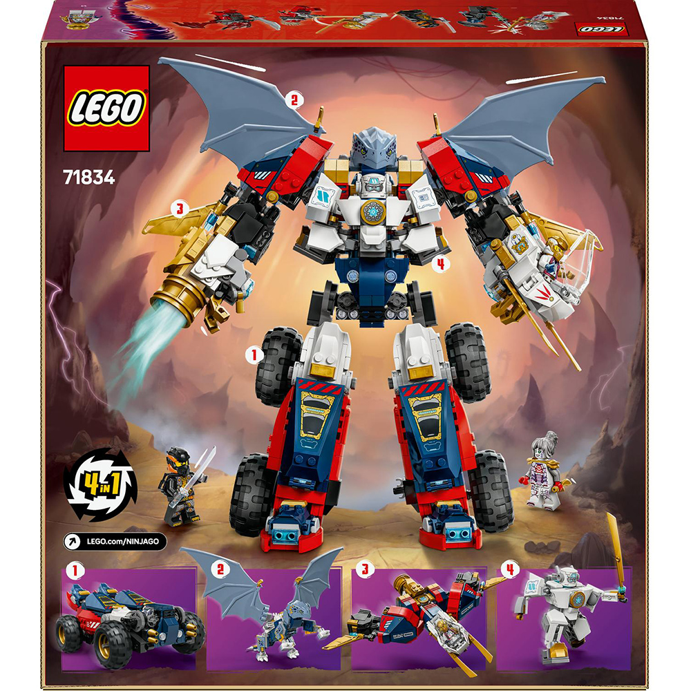 LEGO Ninjago: Ultrarobotul combinat al lui Zane 71834, 9 ani+, 1187 piese