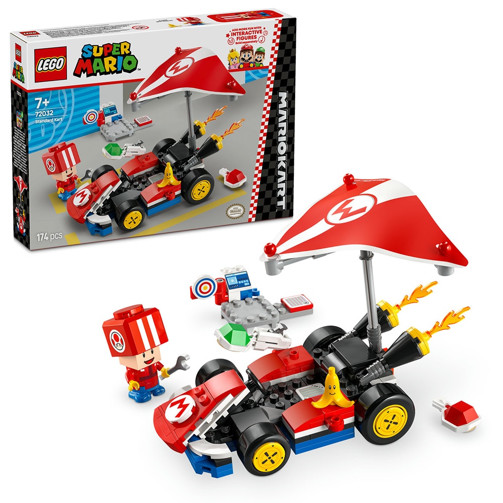 LEGO Super Mario: Mario Kart  Standard Kart 72032, 7 ani+, 174 piese