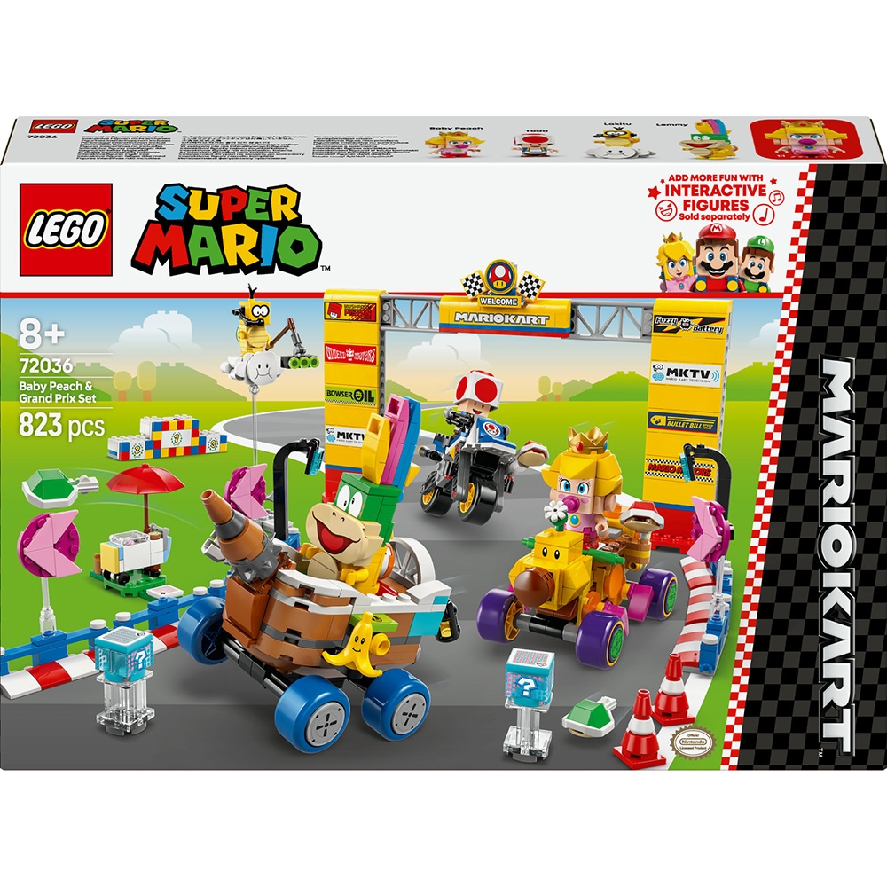 LEGO Super Mario: Mario Kart- Set Baby Peach si Grand Prix 72036, 8 ani+, 823 piese