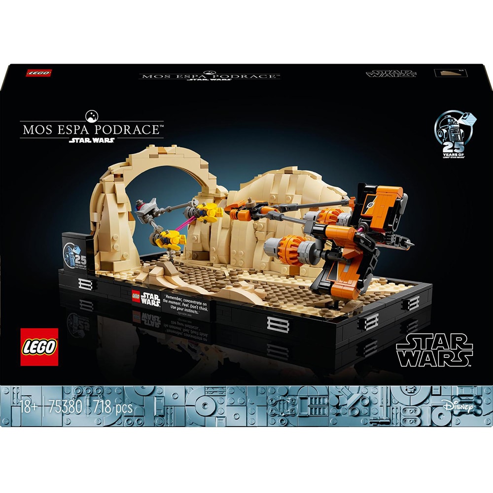 LEGO Star Wars: Diorama Cursa din Mos Espa 75380, 18 ani+, 718 piese
