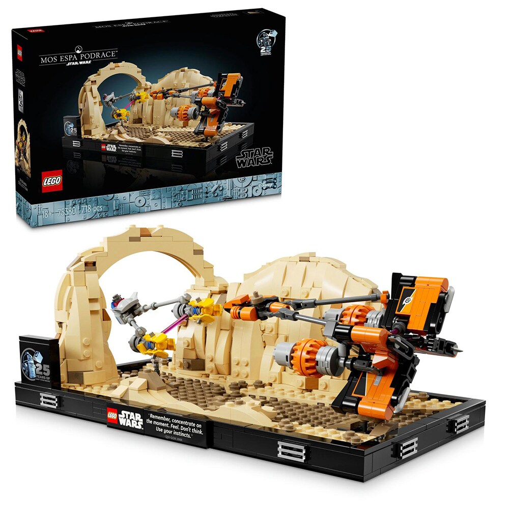 LEGO Star Wars: Diorama Cursa din Mos Espa 75380, 18 ani+, 718 piese