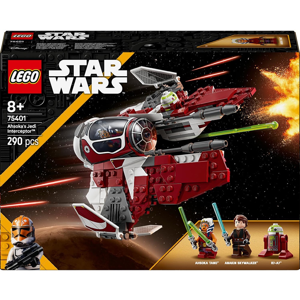 LEGO Star Wars: TM Nava Interceptor Jedi a lui Ahsoka 75401, 8 ani+, 290 piese