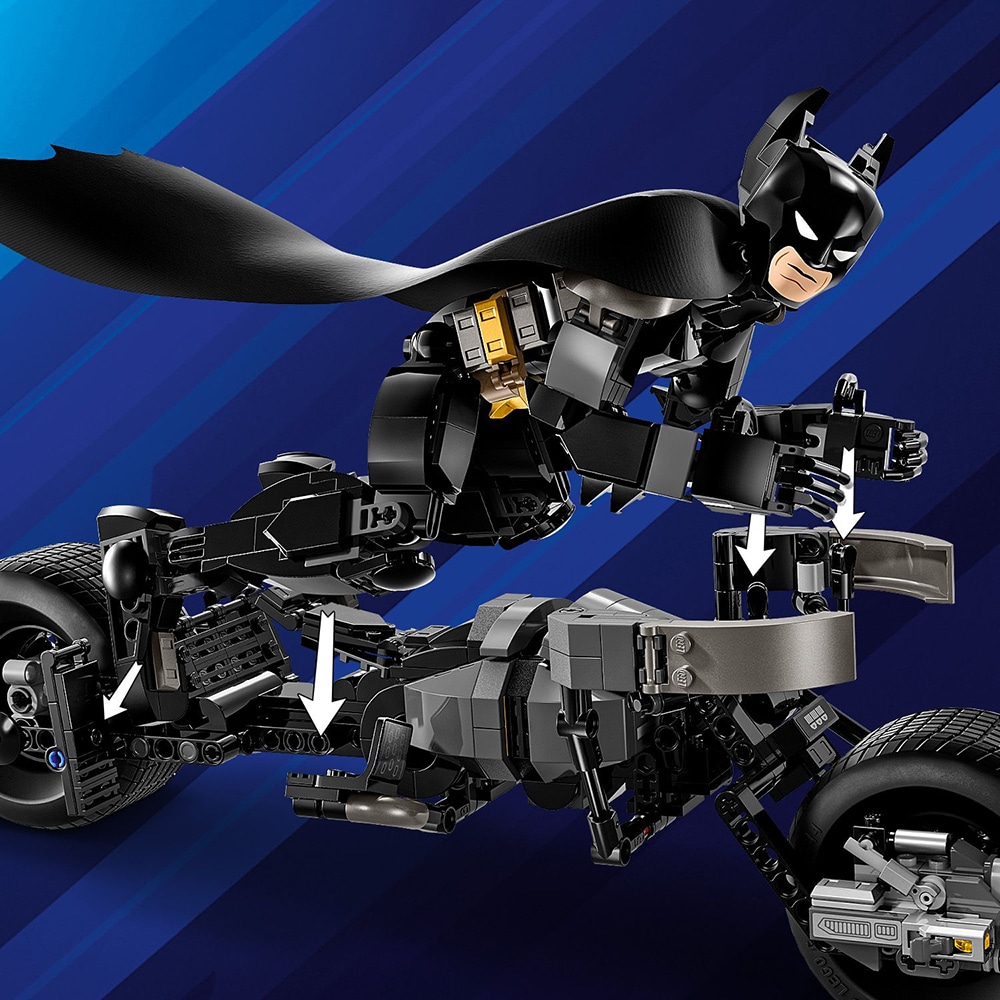LEGO DC: Figurina de constructie Batman si motocicleta Bat-Pod 76273, 12 ani+, 713 piese