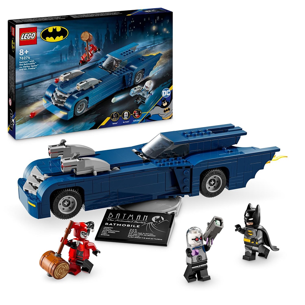 LEGO DC: Batman cu al sau Batmobile vs Harley Quinn si Mr. Freeze 76274, 8 ani+, 435 piese