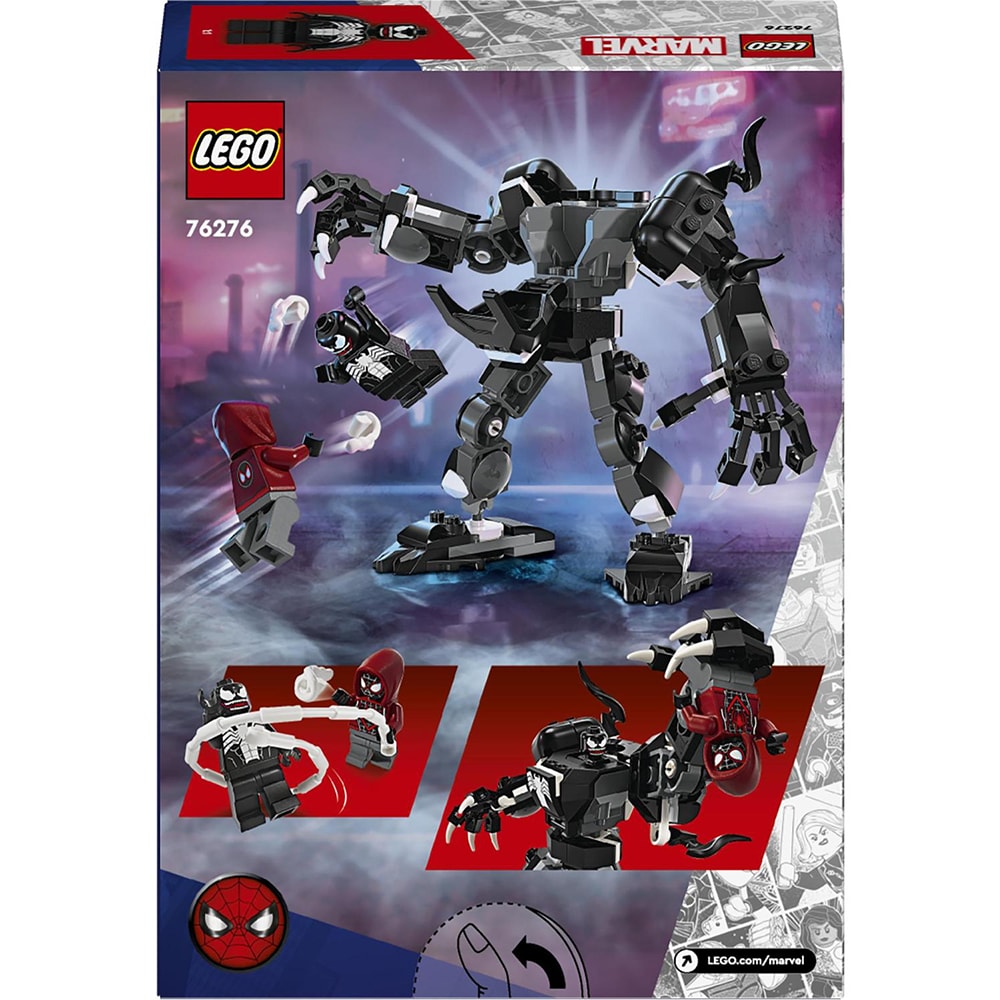 LEGO Marvel: Armura de robot a lui Venom vs Miles Morales 76276, 6 ani+, 134 piese