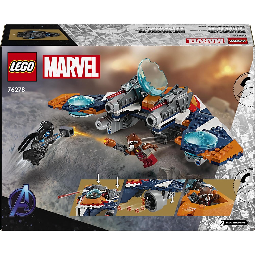 LEGO Marvel: Avionul de lupta al lui Rocket vs Ronan 76278, 8 ani+, 290 piese