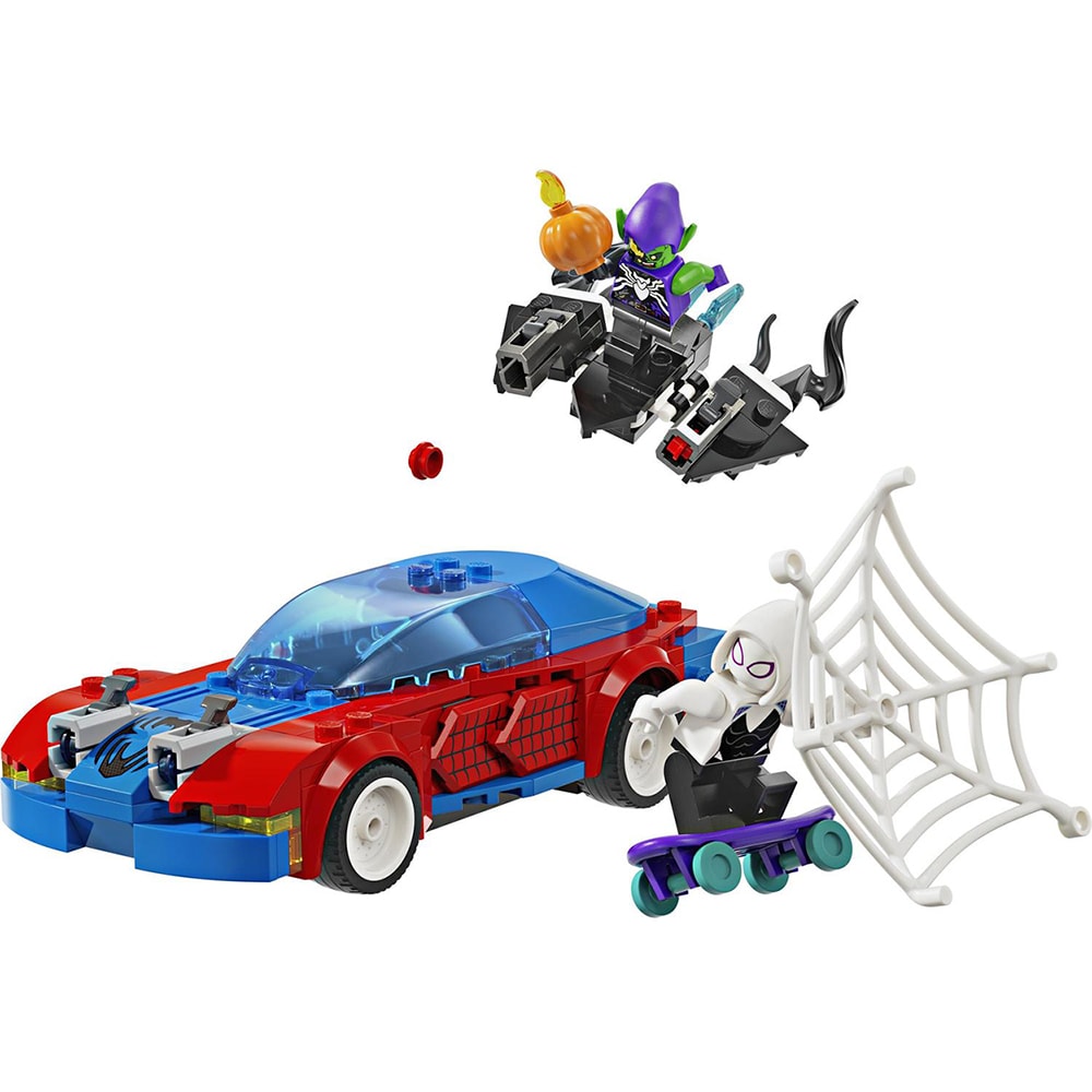 LEGO Marvel: Masina de curse a Omului Paianjen si Venom Green Goblin 76279, 7 ani+, 227 piese