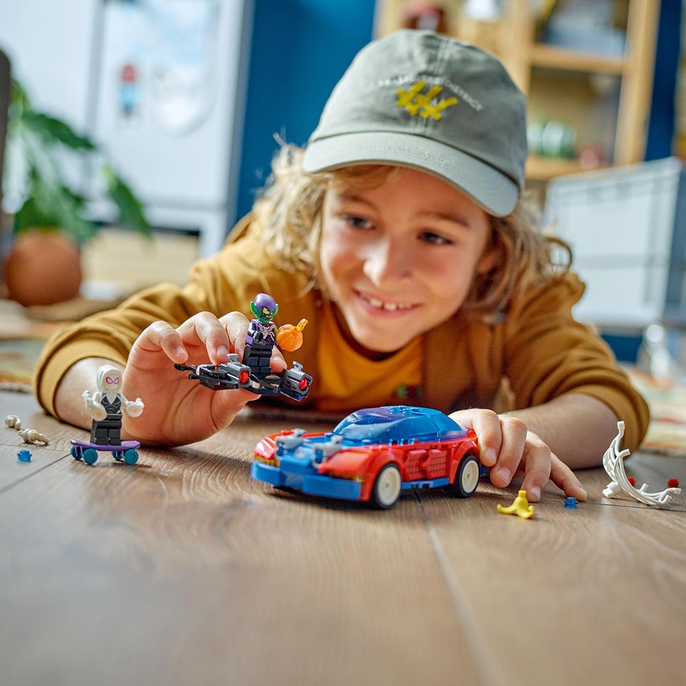 LEGO Marvel: Masina de curse a Omului Paianjen si Venom Green Goblin 76279, 7 ani+, 227 piese