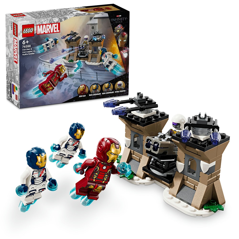 LEGO Marvel: Iron Man si Legiunea de Fier vs. Soldat Hydra 76288, 6 ani+, 135 piese