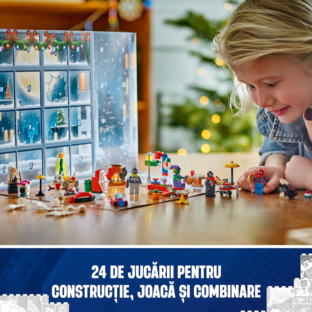 LEGO Marvel: Calendar de advent Omul Paianjen 2024 76293, 7 ani+, 246 piese