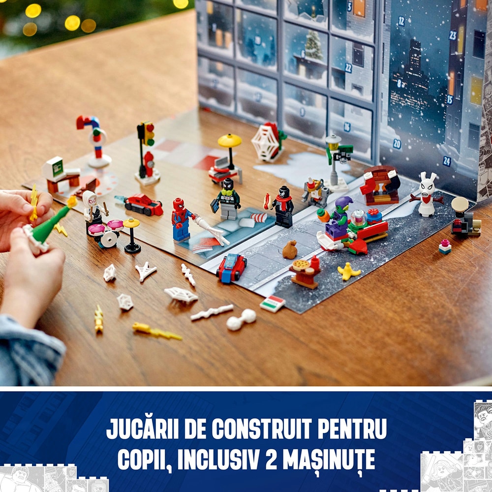 LEGO Marvel: Calendar de advent Omul Paianjen 2024 76293, 7 ani+, 246 piese