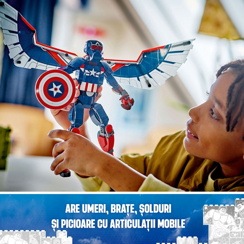 LEGO Marvel: Batalia dintre Capitanul America si Hulk rosu 76296, 8 ani+, 359 piese