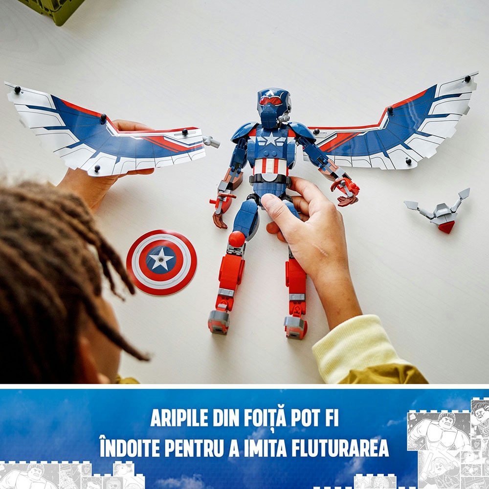 LEGO Marvel: Batalia dintre Capitanul America si Hulk rosu 76296, 8 ani+, 359 piese