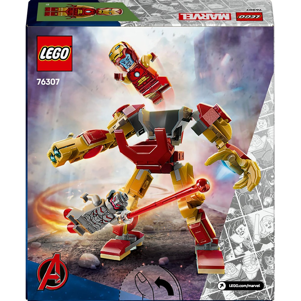 LEGO Marvel: Robotul Iron Man vs. Ultron 76307, 6 ani+, 101 piese